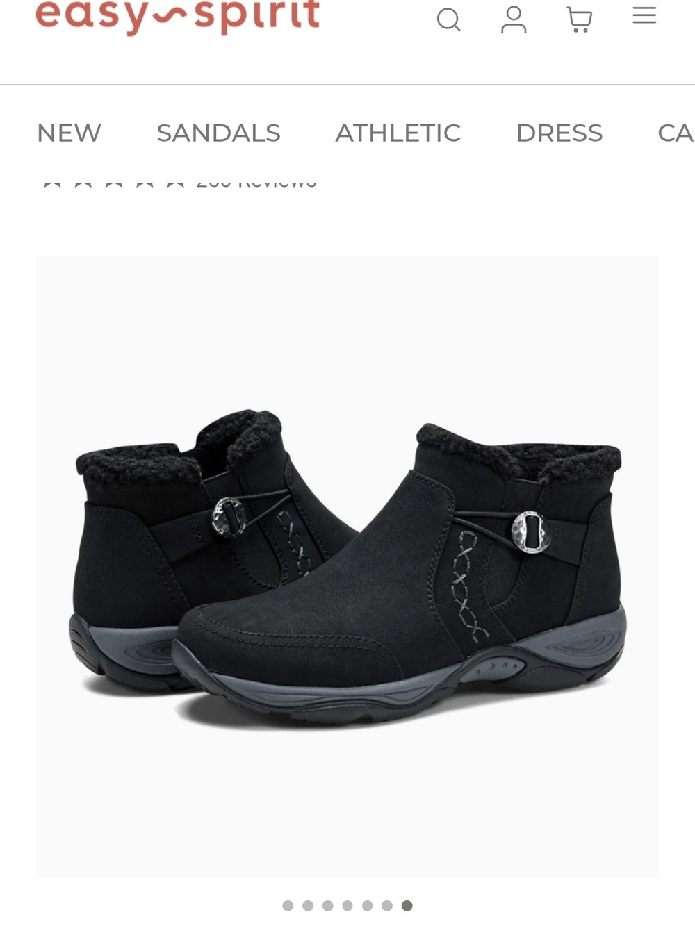 Easy Spirit Black Water-Proof Faux-Fur Trim Ankle Winter Bootie with Buckle